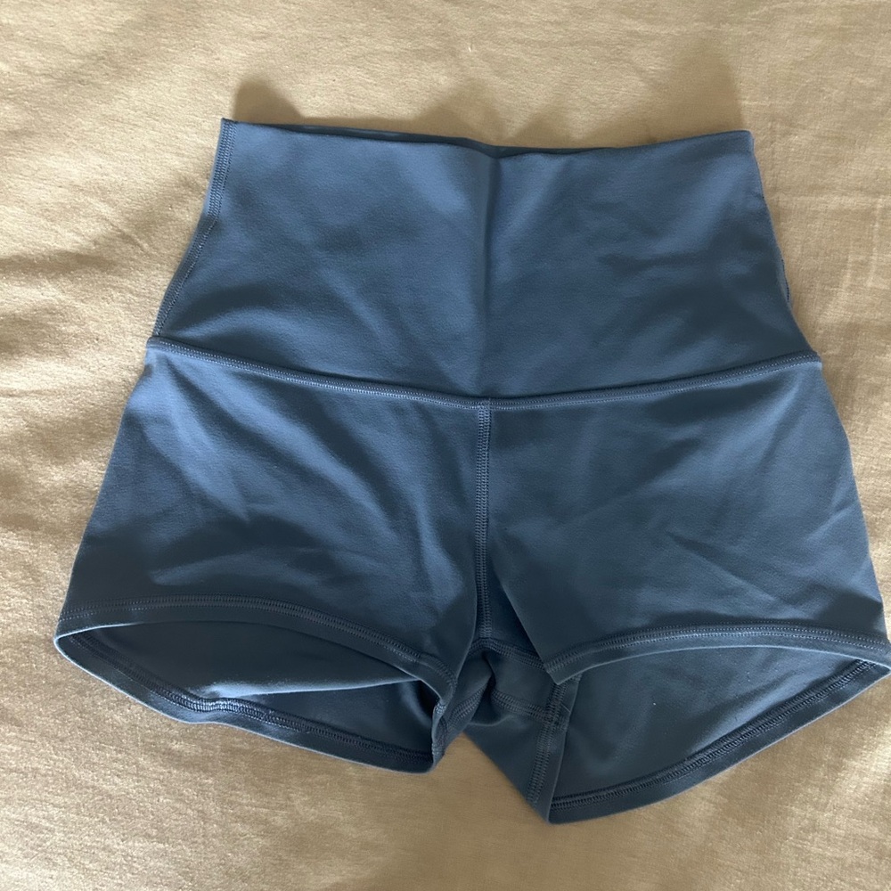 lululemon athletica High Waist Workout Shorts in Slate Blue